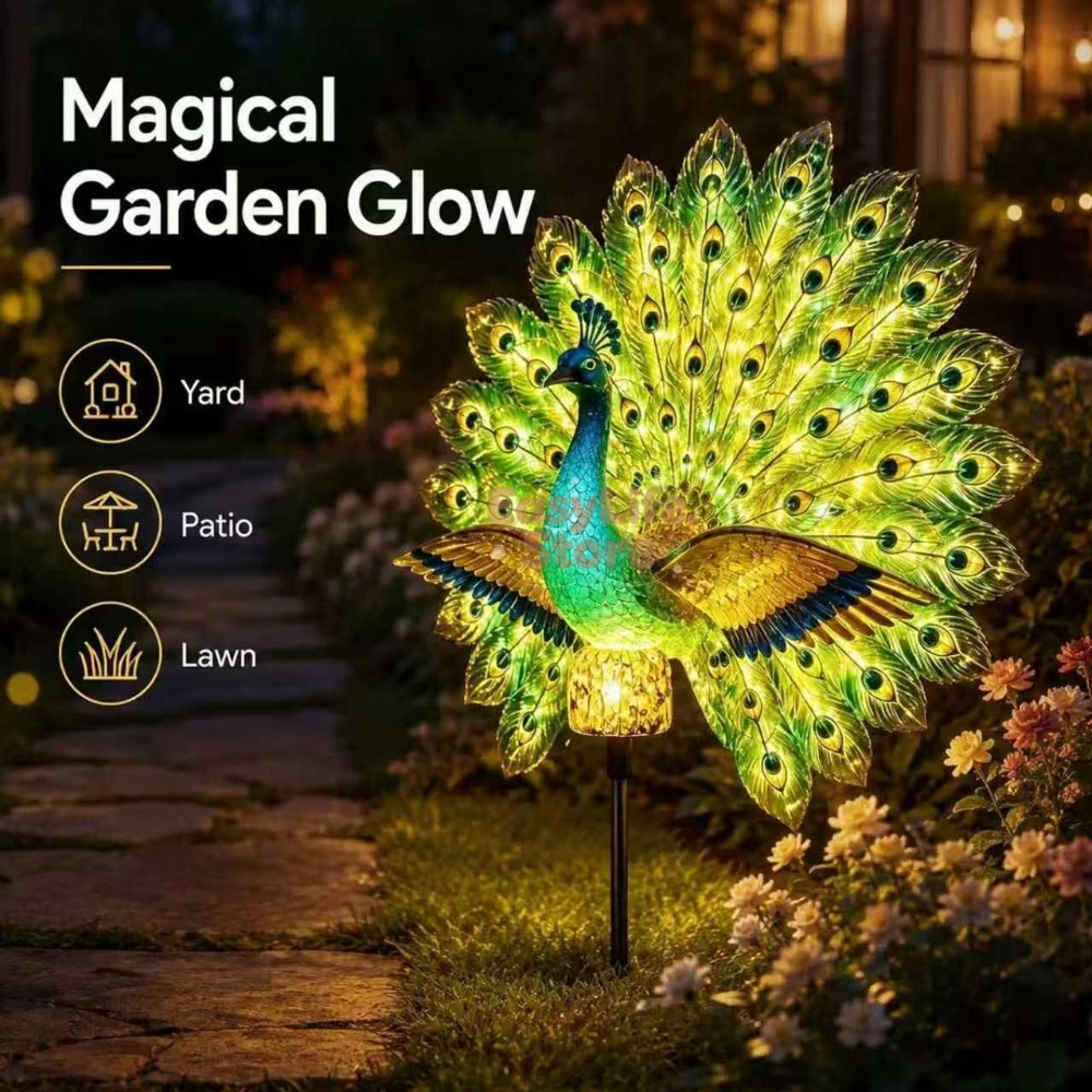 Lighting Decoration Ideas - Escultura de Pavo Real Solar para