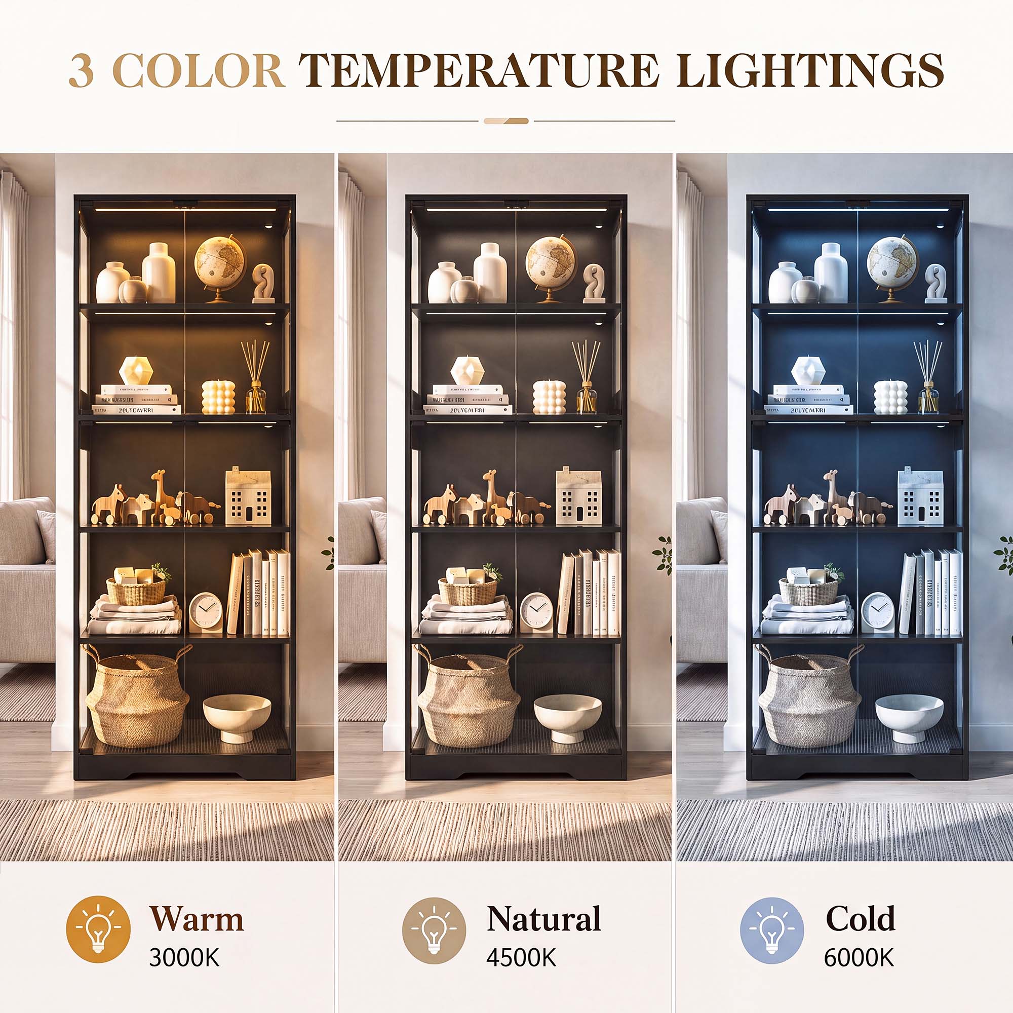 TCGBKAF Vitrina de 5 niveles c - Lighting Decoration For Home reseña y precio