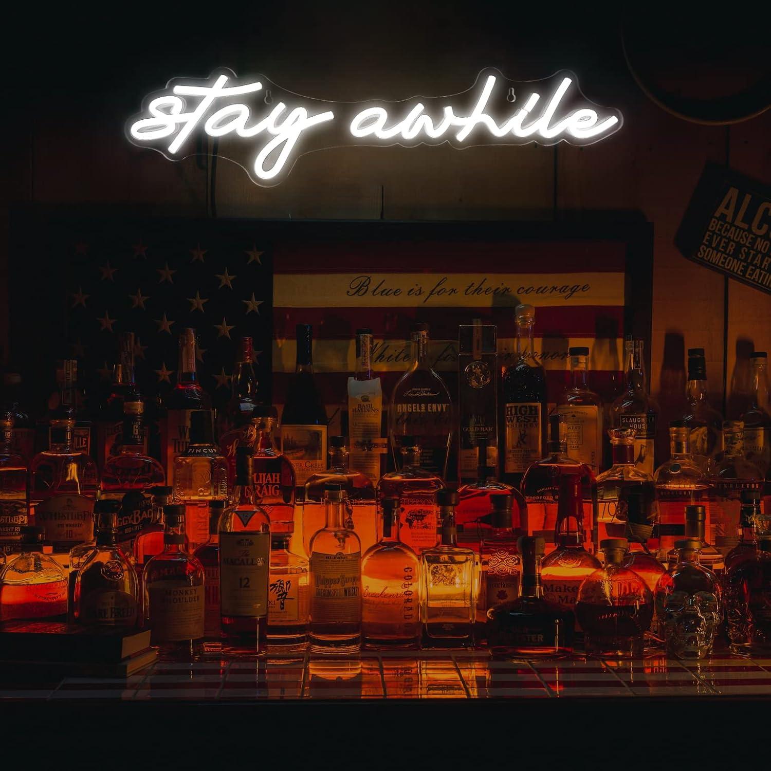 Letreros de Neón 'Stay Awhile' - Lighting Decoration For Home reseña y precio