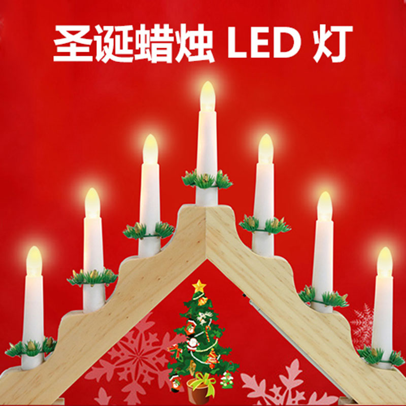 Vela de madera navideña, luz d - Lighting Decor Woodbridge reseña y precio