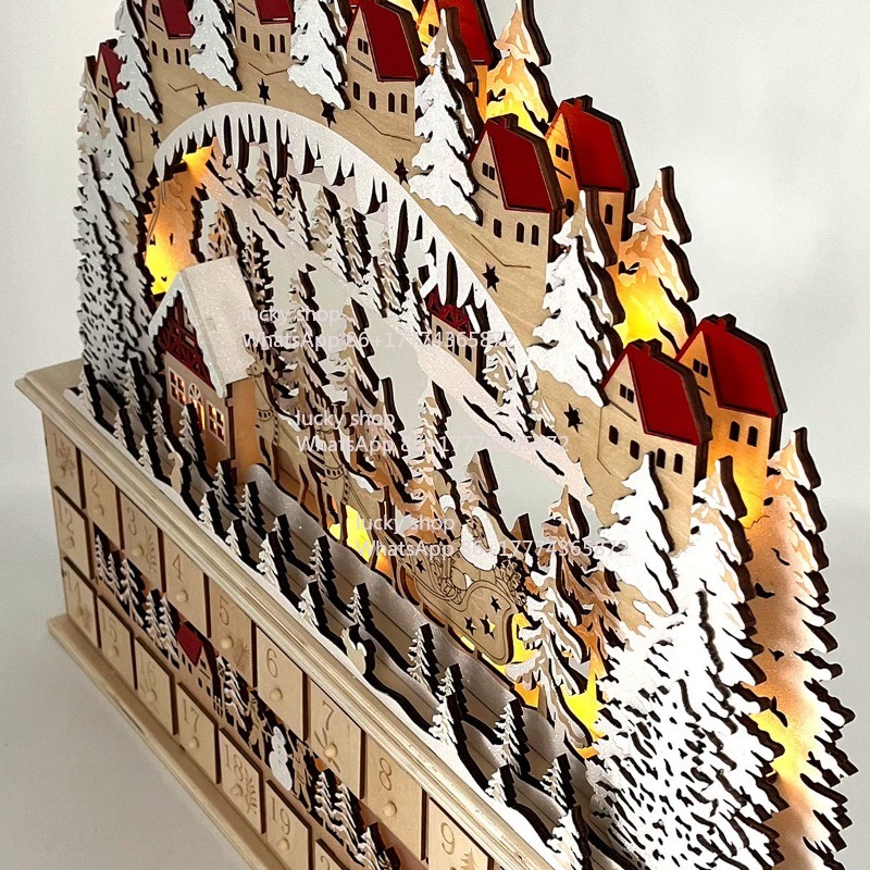 Navidad de madera bosque trine - Lighting Decor Woodbridge reseña y precio